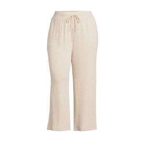 Terra & Sky Women’s Size 0X (14W) Plus Size Knit Pant Oatmeal Heather